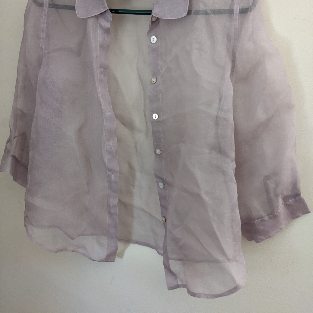 Sheer Lilac Button Down - image 5